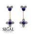 Hanging Sapphire Compass Earrings - Brittany No. 14