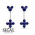Hanging Sapphire Compass Earrings - Brittany No. 75