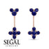 Hanging Sapphire Compass Earrings - Brittany No. 74