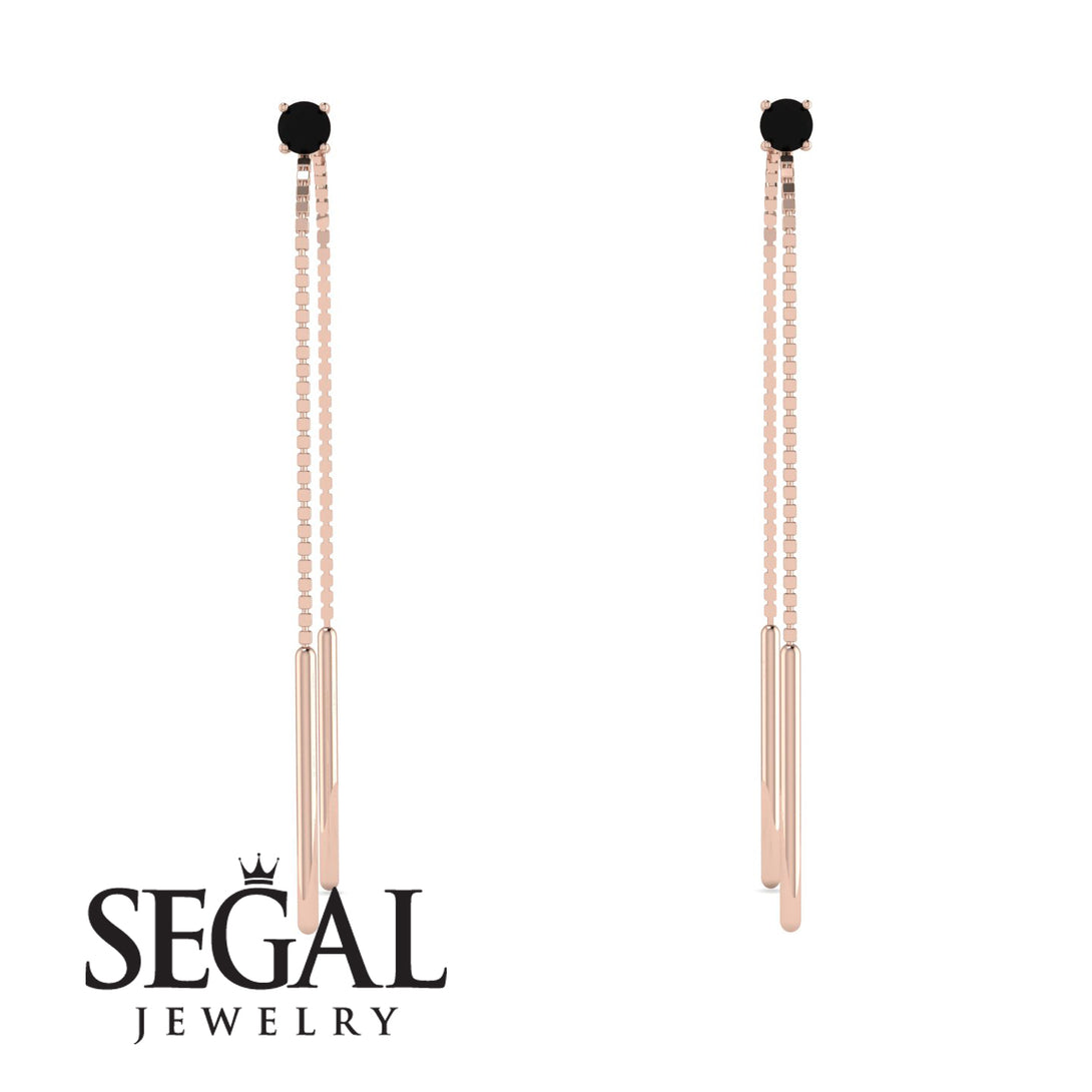 Hanging Black Diamond Earrings - Alaia No. 8