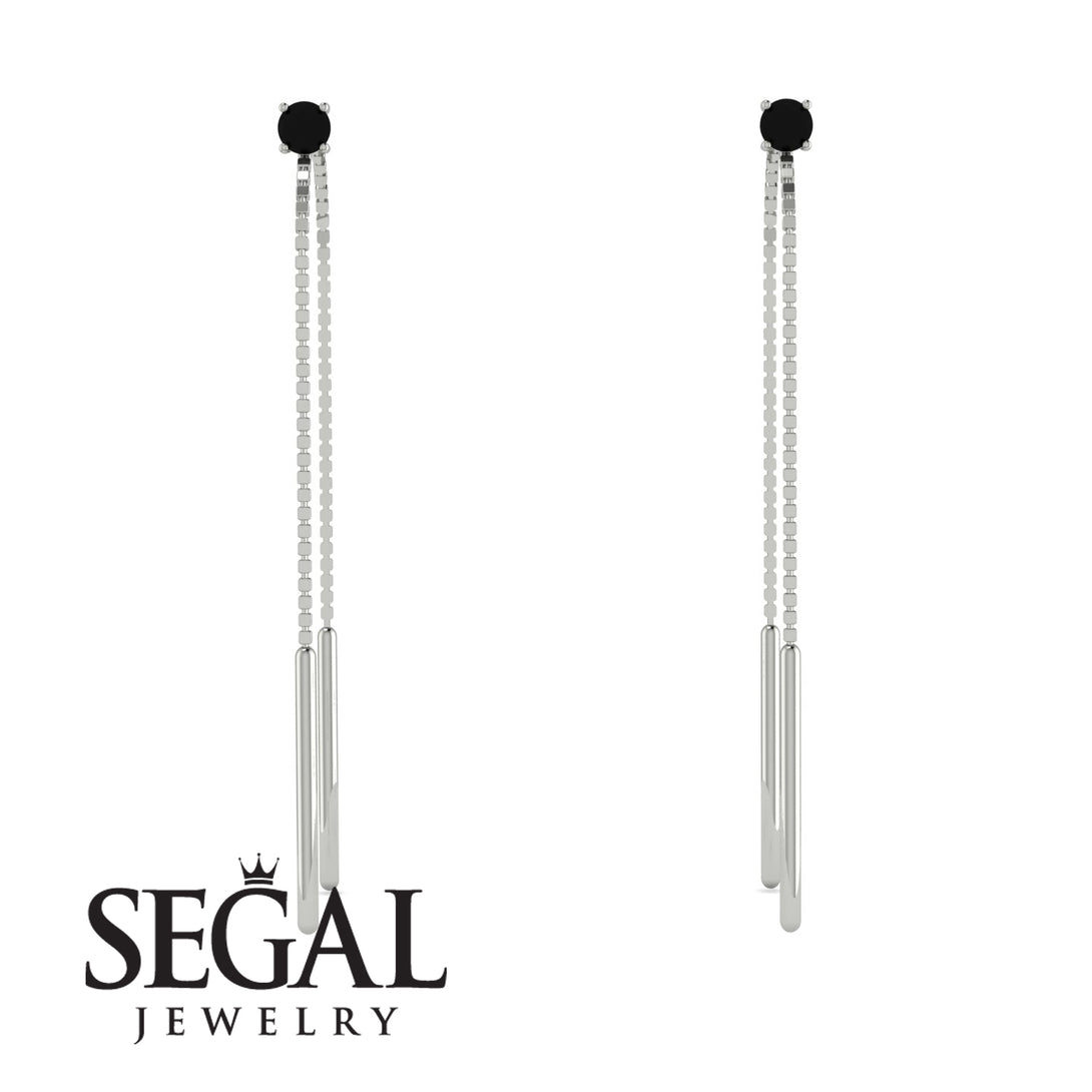 Hanging Black Diamond Earrings - Alaia No. 9