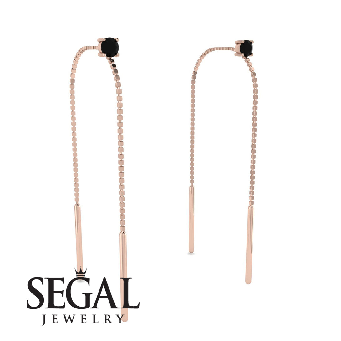 Hanging Black Diamond Earrings - Alaia No. 8