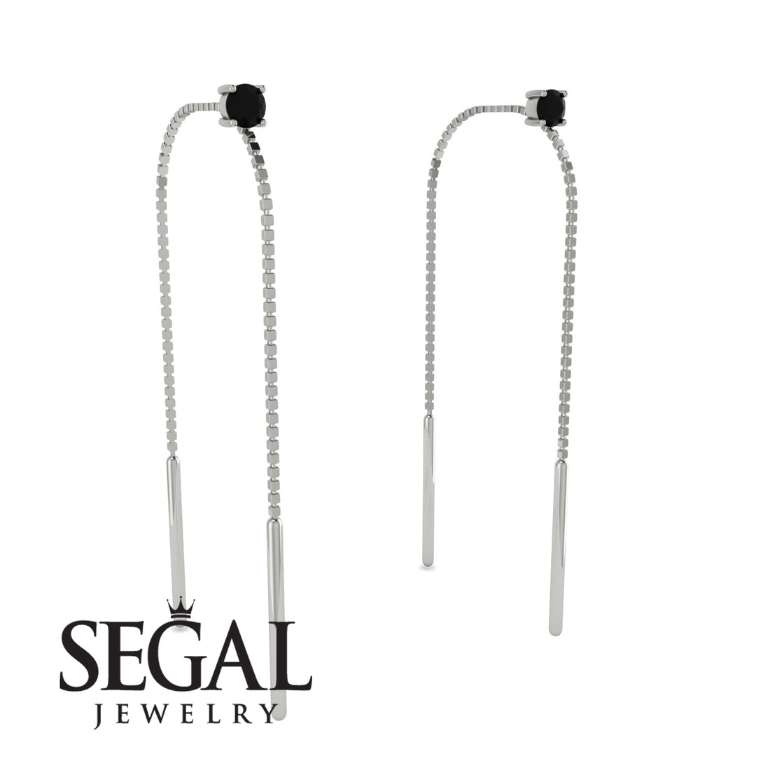 Hanging Black Diamond Earrings - Alaia No. 9