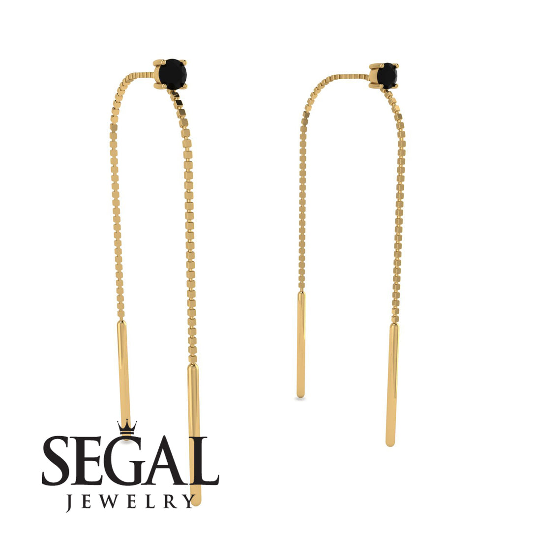 Hanging Black Diamond Earrings - Alaia No. 7