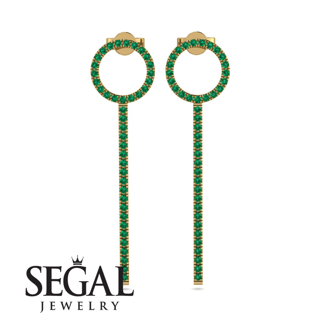 Hanging Circle Emerald Earrings - Lilah No. 4