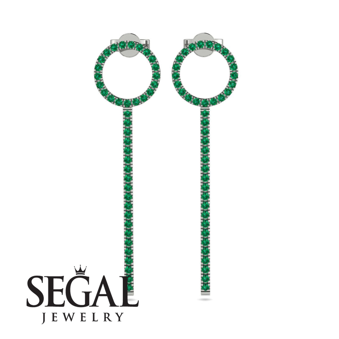Hanging Circle Emerald Earrings - Lilah No. 6