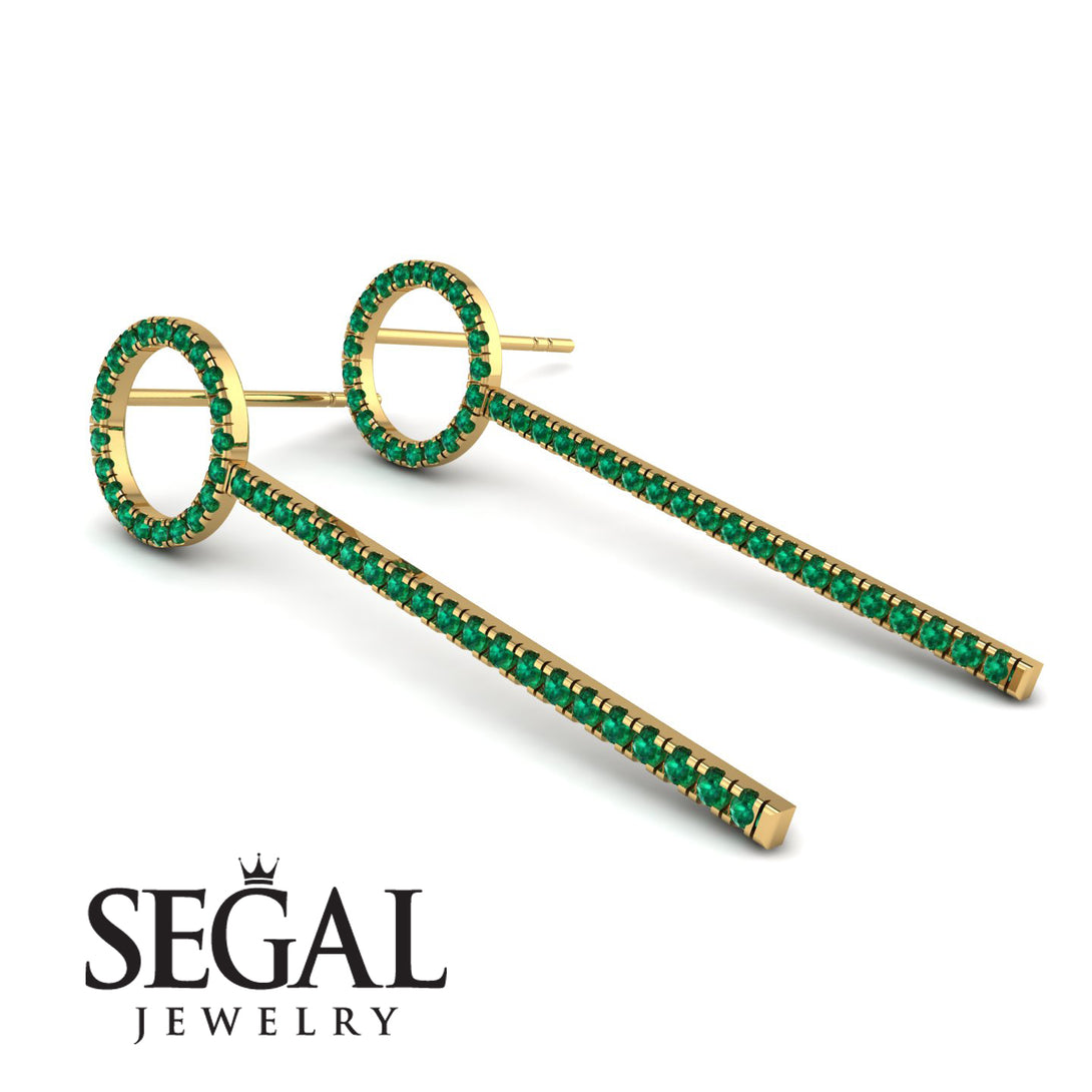 Hanging Circle Emerald Earrings - Lilah No. 4