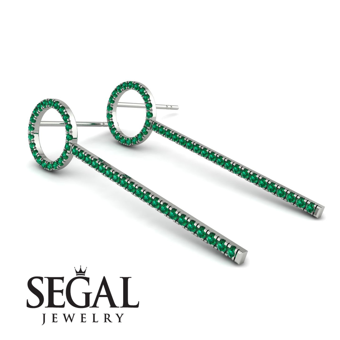 Hanging Circle Emerald Earrings - Lilah No. 6