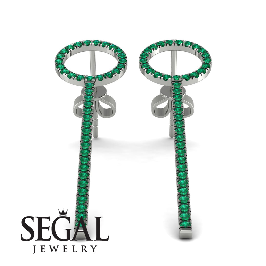 Hanging Circle Emerald Earrings - Lilah No. 6