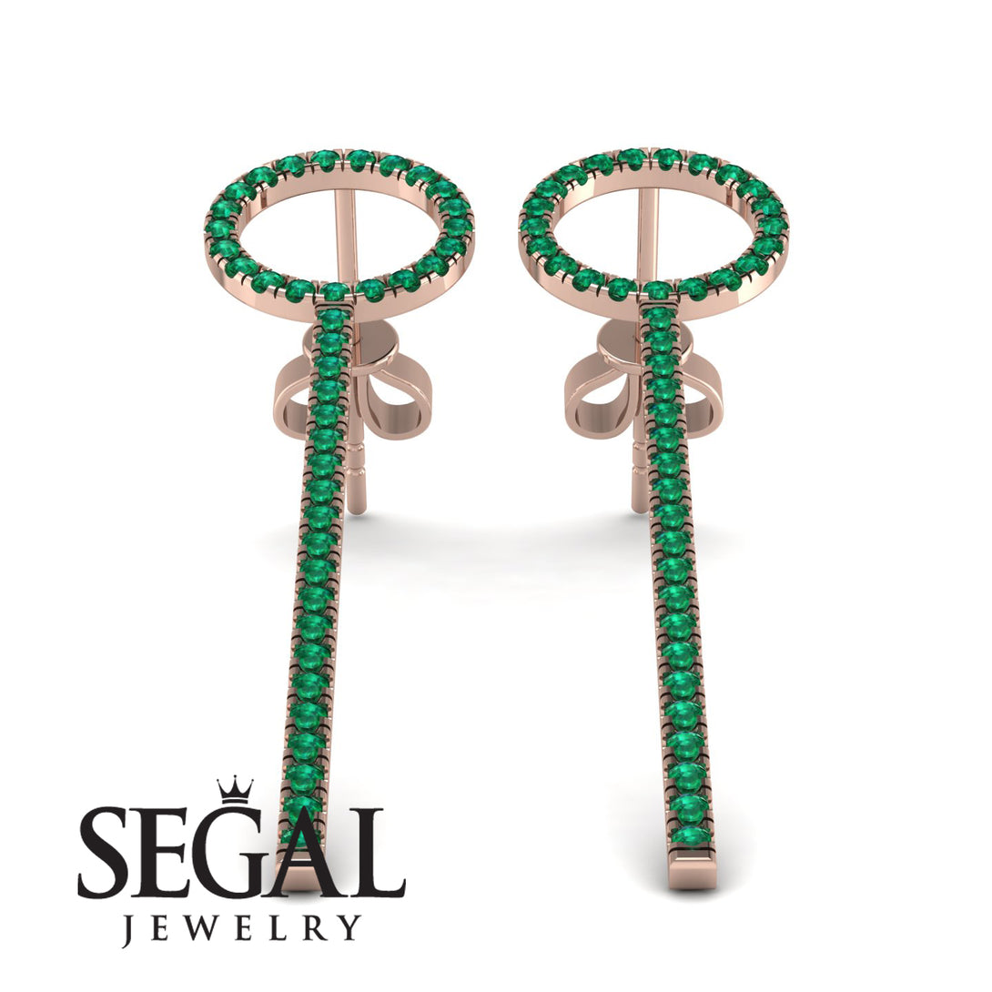Hanging Circle Emerald Earrings - Lilah No. 5