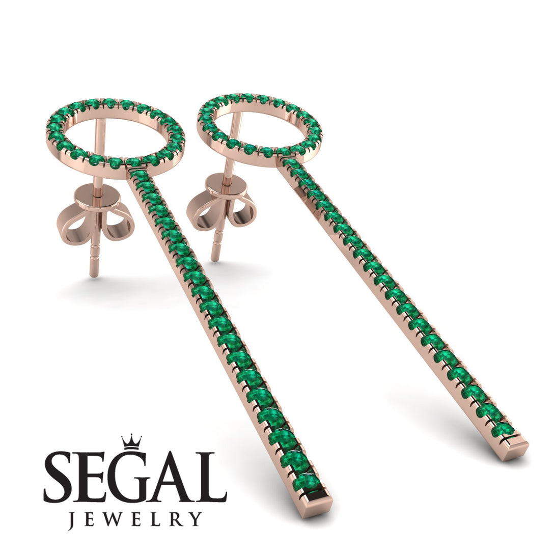 Hanging Circle Emerald Earrings - Lilah No. 5