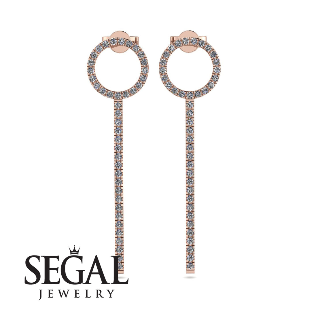 Hanging Circle Diamond Earrings - Lilah No. 2