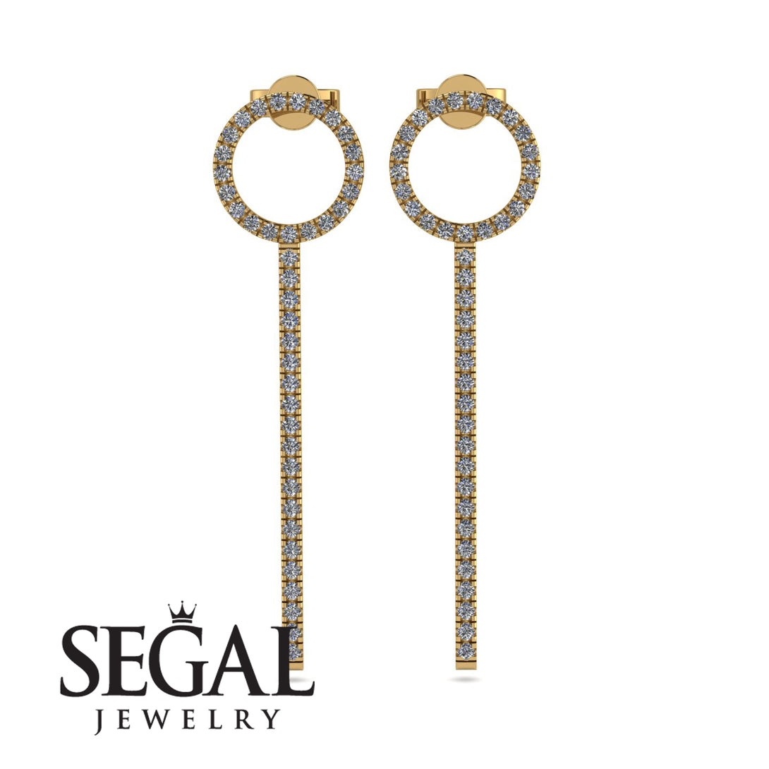 Hanging Circle Diamond Earrings - Lilah No. 1