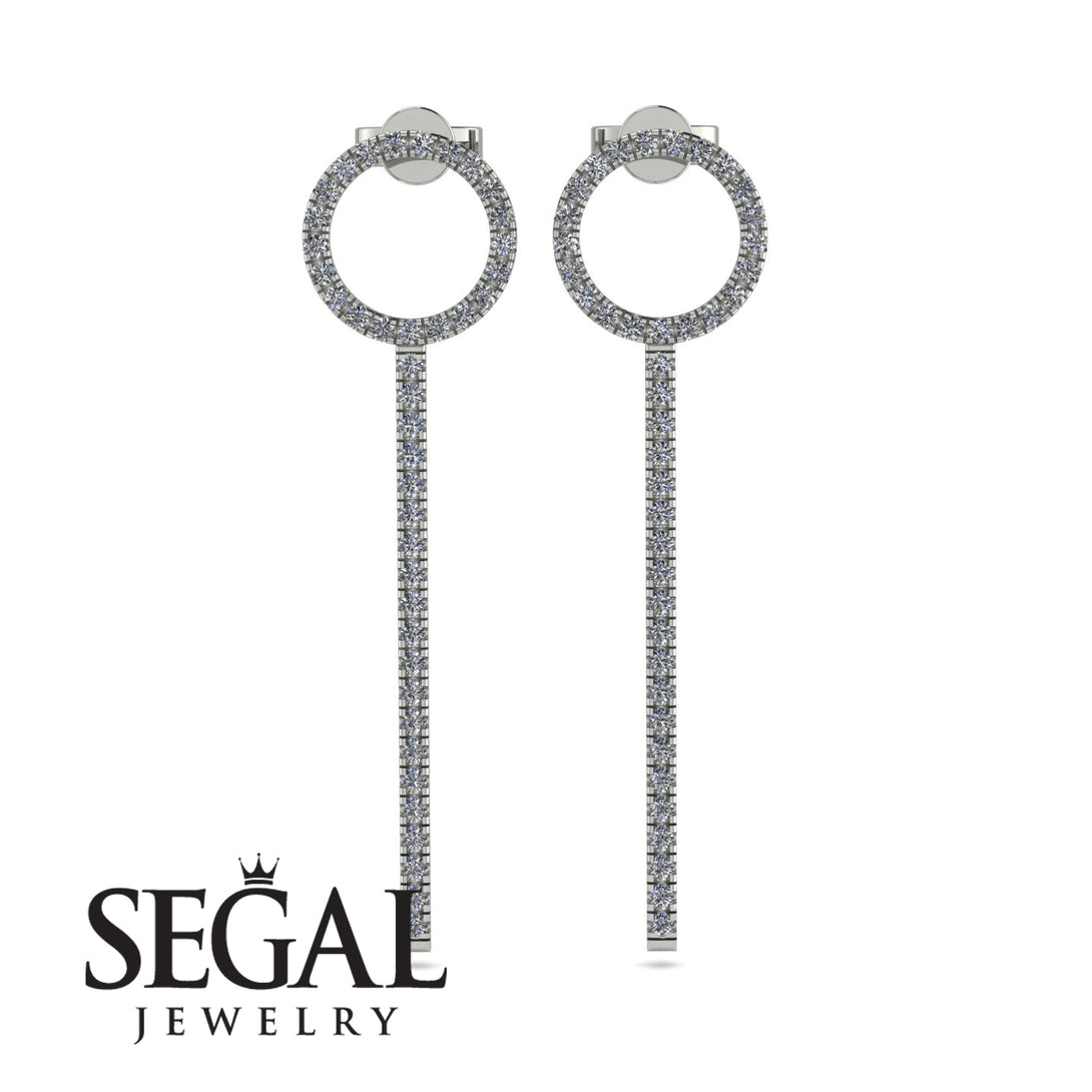 Hanging Circle Diamond Earrings - Lilah No. 3