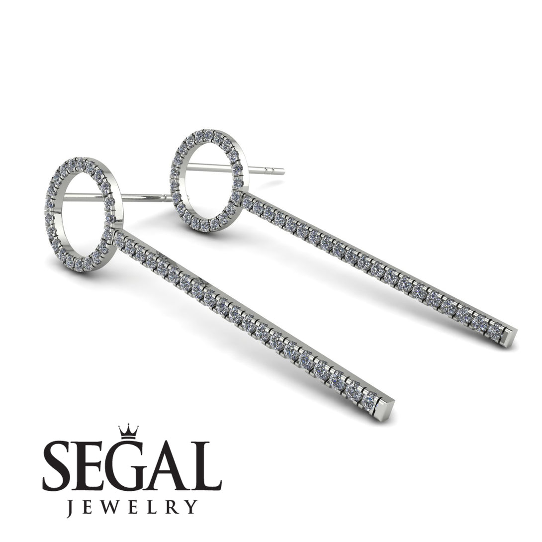 Hanging Circle Diamond Earrings - Lilah No. 3