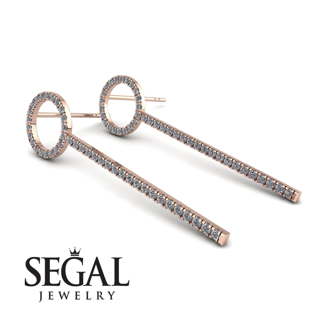 Hanging Circle Diamond Earrings - Lilah No. 2