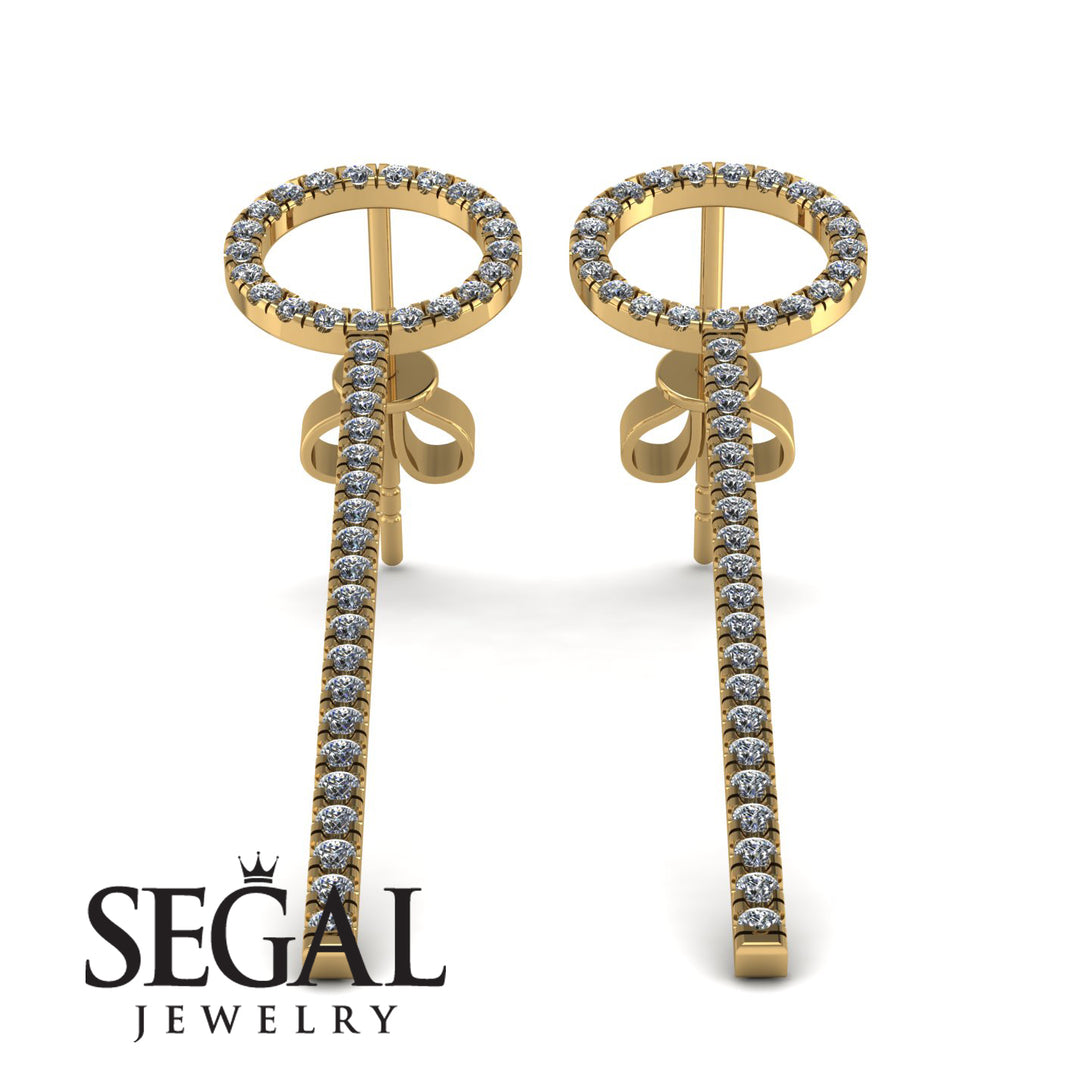 Hanging Circle Diamond Earrings - Lilah No. 1