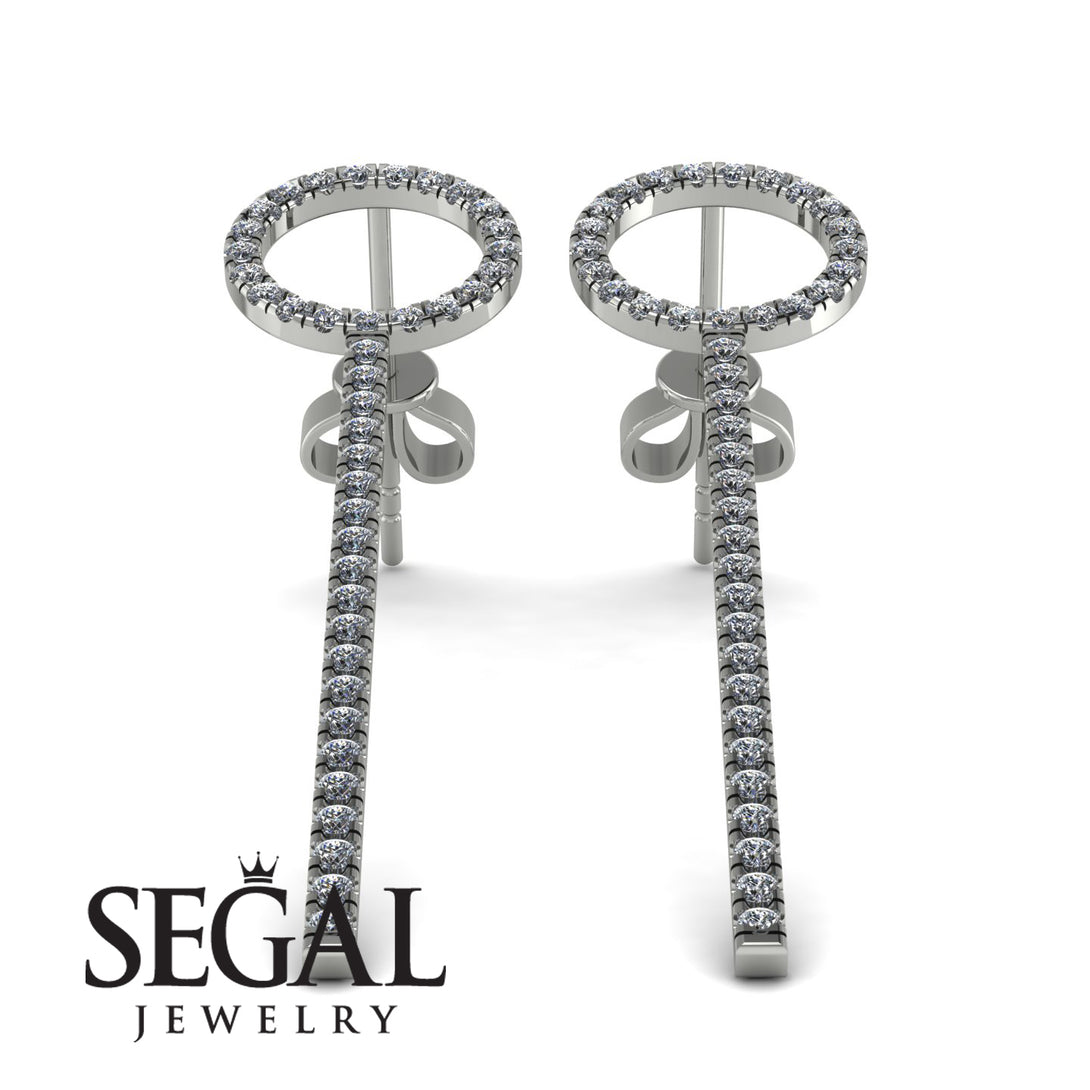Hanging Circle Diamond Earrings - Lilah No. 3