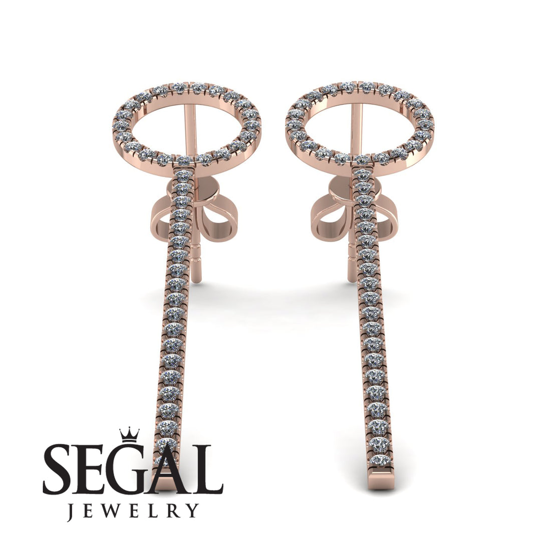 Hanging Circle Diamond Earrings - Lilah No. 2