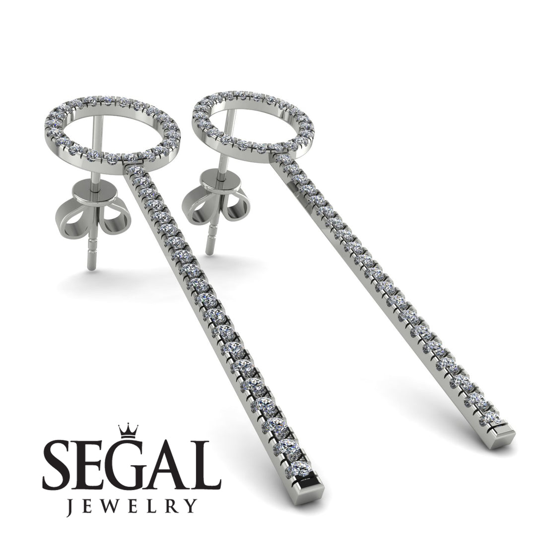 Hanging Circle Diamond Earrings - Lilah No. 3