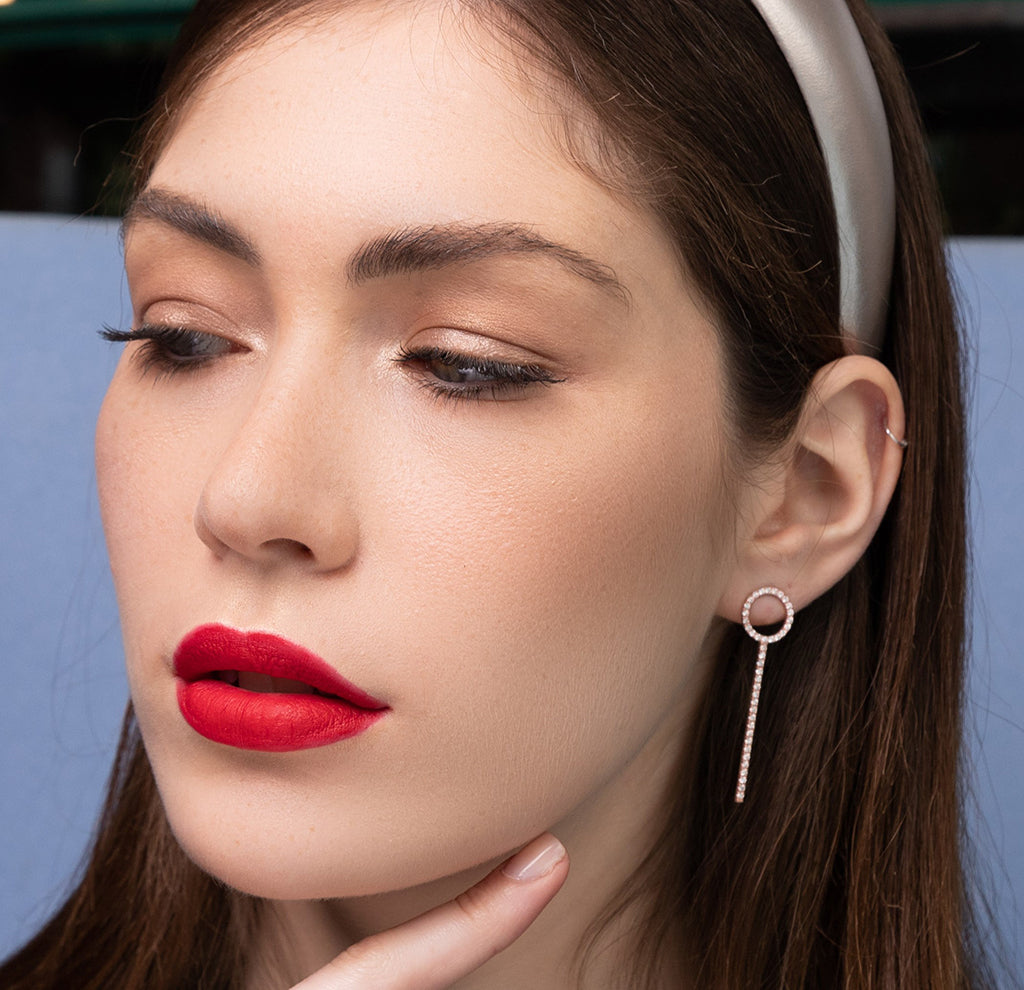 Hanging Circle Ruby Earrings - Lilah No. 11