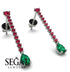 Hanging Oval Emerald Earrings - Tatiana No. 27