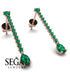 Hanging Oval Emerald Earrings - Tatiana No. 20 image 2
