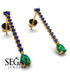 Hanging Oval Emerald Earrings - Tatiana No. 28