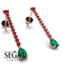 Hanging Oval Emerald Earrings - Tatiana No. 26