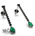 Hanging Oval Emerald Earrings - Tatiana No. 24