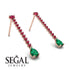 Hanging Oval Emerald Earrings - Tatiana No. 26
