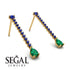Hanging Oval Emerald Earrings - Tatiana No. 28