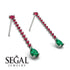 Hanging Oval Emerald Earrings - Tatiana No. 27