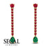 Hanging Oval Emerald Earrings - Tatiana No. 25