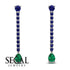 Hanging Oval Emerald Earrings - Tatiana No. 30