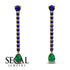 Hanging Oval Emerald Earrings - Tatiana No. 28