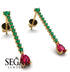 Hanging Oval Ruby Earrings - Tatiana No. 49