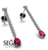 Hanging Oval Ruby Earrings - Tatiana No. 48