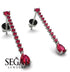 Hanging Oval Ruby Earrings - Tatiana No. 57