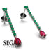 Hanging Oval Ruby Earrings - Tatiana No. 51 image 2