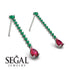 Hanging Oval Ruby Earrings - Tatiana No. 51