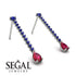 Hanging Oval Ruby Earrings - Tatiana No. 60
