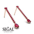 Hanging Oval Ruby Earrings - Tatiana No. 56