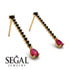 Hanging Oval Ruby Earrings - Tatiana No. 52