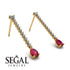 Hanging Oval Ruby Earrings - Tatiana No. 46