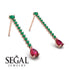 Hanging Oval Ruby Earrings - Tatiana No. 50
