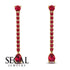 Hanging Oval Ruby Earrings - Tatiana No. 55