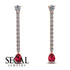 Hanging Oval Ruby Earrings - Tatiana No. 47