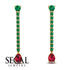Hanging Oval Ruby Earrings - Tatiana No. 49