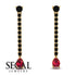 Hanging Oval Ruby Earrings - Tatiana No. 52